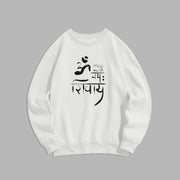 Buddha Stones OM NAMAH SHIVAYA Crane Bamboo Fleece Lined Polyester Sweatshirt