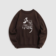 Buddha Stones OM NAMAH SHIVAYA Crane Bamboo Fleece Lined Polyester Sweatshirt