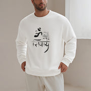 Buddha Stones OM NAMAH SHIVAYA Crane Bamboo Fleece Lined Polyester Sweatshirt