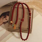 FREE Today: Happiness Fortune Cinnabar Fu Character Flower Gourd Triple Wrap Bracelet