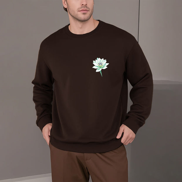 Buddha Stones Lotus Never Be Controlled By Three Things Fleece Lined Sweatshirt