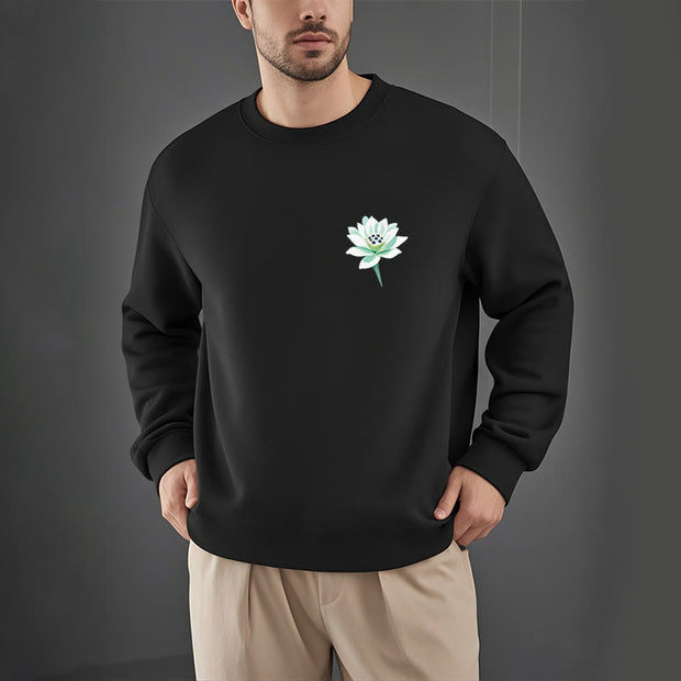 Buddha Stones Lotus Never Be Controlled By Three Things Fleece Lined Sweatshirt