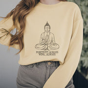 Buddha Stones Positivity Always Wins Fleece Lined Polyester Sweatshirt