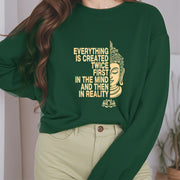 Buddha Stones Everything Is Created Twice Fleece Lined Polyester Sweatshirt