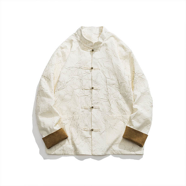 Buddha Stones Tang Suit Casual Frog-button Long Sleeve Nylon Men's Jacket Shirt Clothing (Extra 30% Off | USE CODE: FS30) - image 17