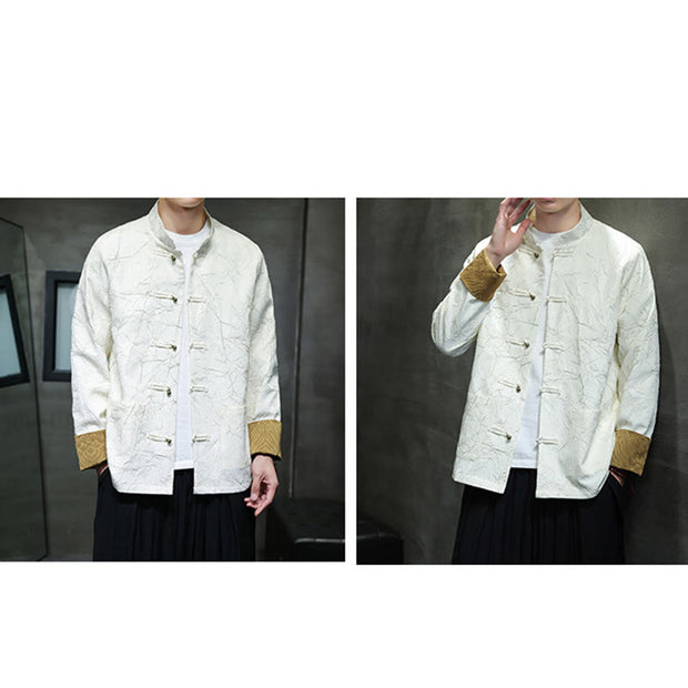 Buddha Stones Tang Suit Casual Frog-button Long Sleeve Nylon Men's Jacket Shirt Clothing (Extra 30% Off | USE CODE: FS30) - image 16