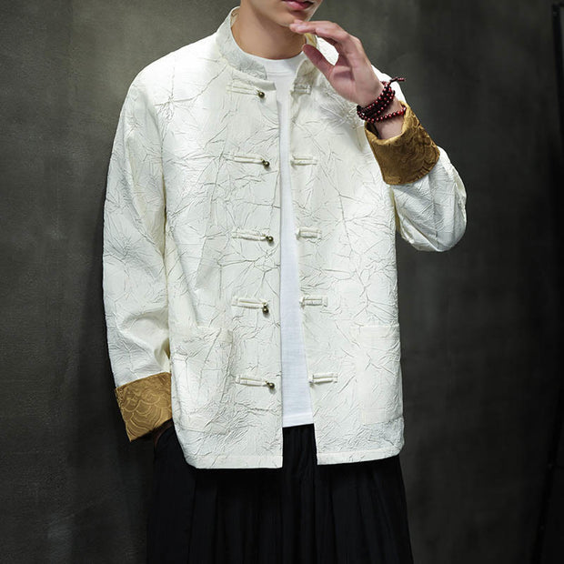 Buddha Stones Tang Suit Casual Frog-button Long Sleeve Nylon Men's Jacket Shirt Clothing (Extra 30% Off | USE CODE: FS30) - image 14