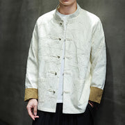 Buddha Stones Tang Suit Casual Frog-button Long Sleeve Nylon Men's Jacket Shirt Clothing (Extra 30% Off | USE CODE: FS30) - image 15