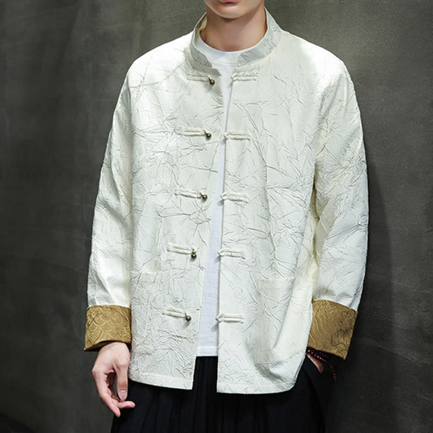 Buddha Stones Tang Suit Casual Frog-button Long Sleeve Nylon Men's Jacket Shirt Clothing (Extra 30% Off | USE CODE: FS30) - image 15