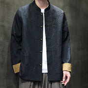 Buddha Stones Tang Suit Casual Frog-button Long Sleeve Nylon Men's Jacket Shirt Clothing (Extra 30% Off | USE CODE: FS30) - image 6