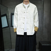 Buddha Stones Tang Suit Casual Frog-button Long Sleeve Nylon Men's Jacket Shirt Clothing (Extra 30% Off | USE CODE: FS30) - image 9