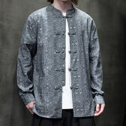 Buddha Stones Casual Frog-button Flower Cotton Men's Jacket Shirt Clothing