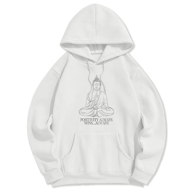 Buddha Stones Positivity Always Wins Always Buddha Polyester Hoodie