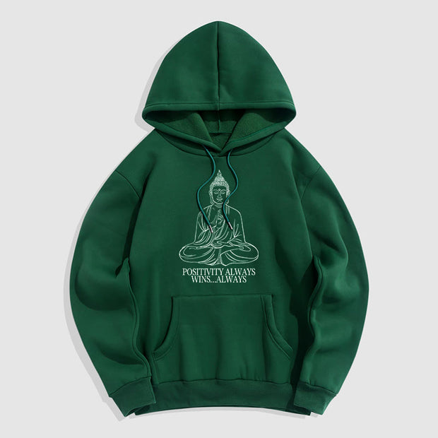 Buddha Stones Positivity Always Wins Always Buddha Polyester Hoodie