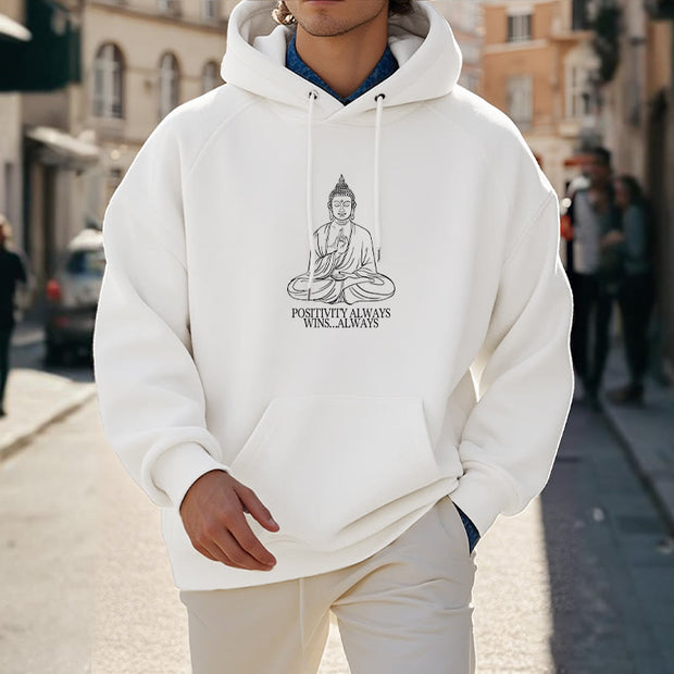 Buddha Stones Positivity Always Wins Always Buddha Polyester Hoodie