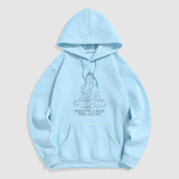 Buddha Stones Positivity Always Wins Always Buddha Polyester Hoodie