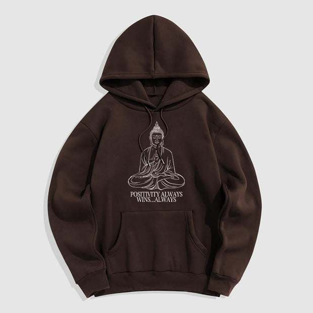 Buddha Stones Positivity Always Wins Always Buddha Polyester Hoodie