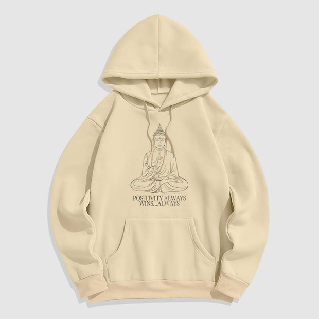 Buddha Stones Positivity Always Wins Always Buddha Polyester Hoodie