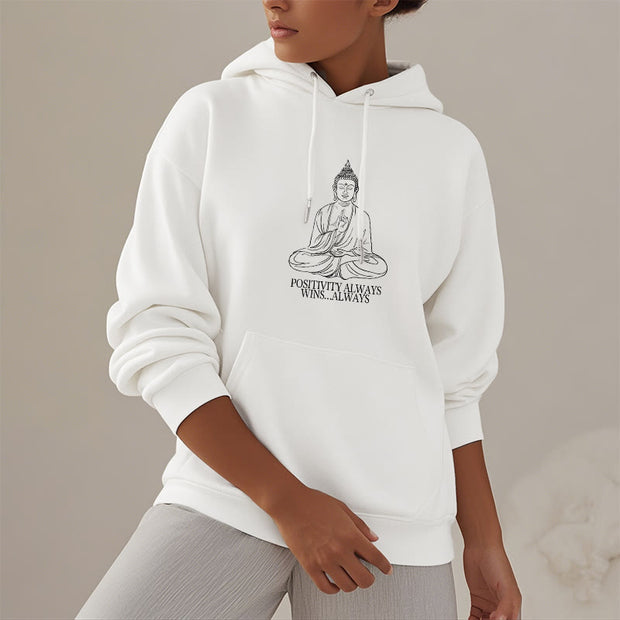 Buddha Stones Positivity Always Wins Always Buddha Polyester Hoodie