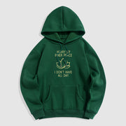 Buddha Stones Hurry Up Inner Peace I Don't Have All Day Lotus Polyester Fleece Lined Hoodie Hoodie BS ForestGreen Lotus XXL