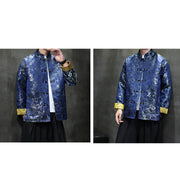 Buddha Stones Frog-Button Chinese Tang Suit Stand Collar Long Shirt Men Jacket Clothing Men's Jacket Shirt BS 32