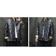 Buddha Stones Frog-Button Chinese Tang Suit Stand Collar Long Shirt Men Jacket Clothing Men's Jacket Shirt BS 29