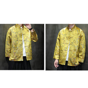 Buddha Stones Frog-Button Chinese Tang Suit Stand Collar Long Shirt Men Jacket Clothing Men's Jacket Shirt BS 31