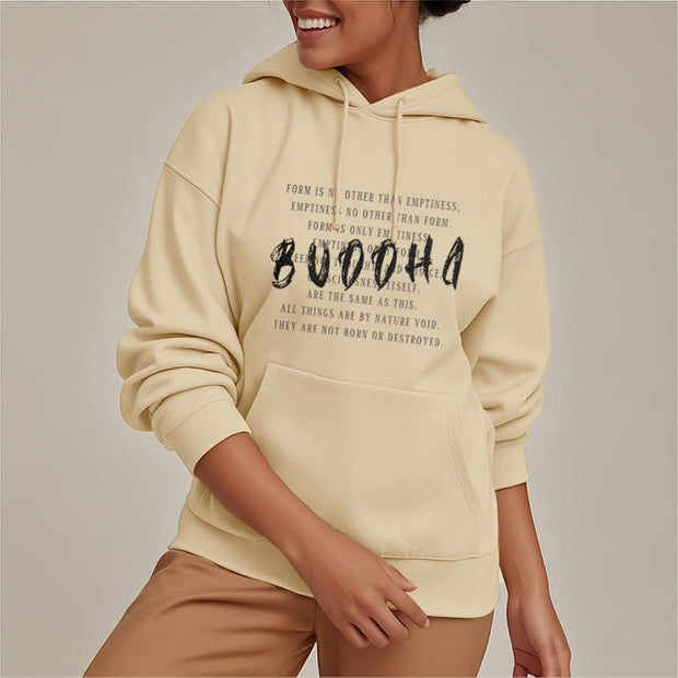 Buddha Stones Form Is No Other Than Emptiness Fleece Lined Polyester Hoodie