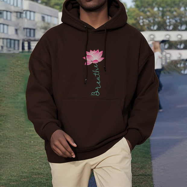 Buddha Stones BREATHE Lotus Fleece Lined Polyester Hoodie