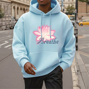 Buddha Stones BREATHE Lotus Flower Fleece Lined Polyester Hoodie