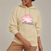 Buddha Stones BREATHE Lotus Flower Fleece Lined Polyester Hoodie