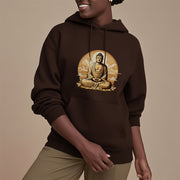 Buddha Stones Sun Auspicious Clouds Buddha Fleece Lined Polyester Hoodie