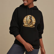 Buddha Stones Sun Auspicious Clouds Buddha Fleece Lined Polyester Hoodie