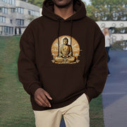 Buddha Stones Sun Auspicious Clouds Buddha Fleece Lined Polyester Hoodie