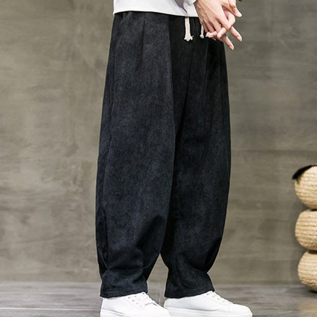 Buddha Stones Casual Plain Cotton Bloomer Men's Pants With Pockets Men's Pants BS 2