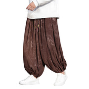 Buddha Stones Dragon Design Casual Plain Cotton Men's Pants With Pockets Men's Pants BS 8