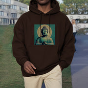 Buddha Stones Aura Green Buddha Fleece Lined Polyester Hoodie