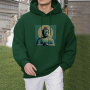 Buddha Stones Aura Green Buddha Fleece Lined Polyester Hoodie