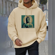 Buddha Stones Aura Green Buddha Fleece Lined Polyester Hoodie