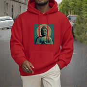 Buddha Stones Aura Green Buddha Fleece Lined Polyester Hoodie