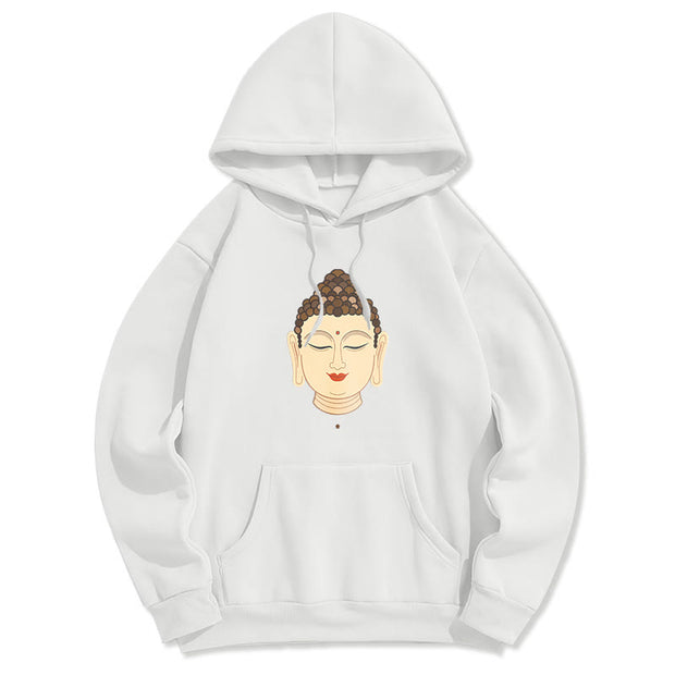 Buddha Stones Meditation Buddha Fleece Lined Polyester Hoodie