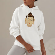 Buddha Stones Meditation Buddha Fleece Lined Polyester Hoodie