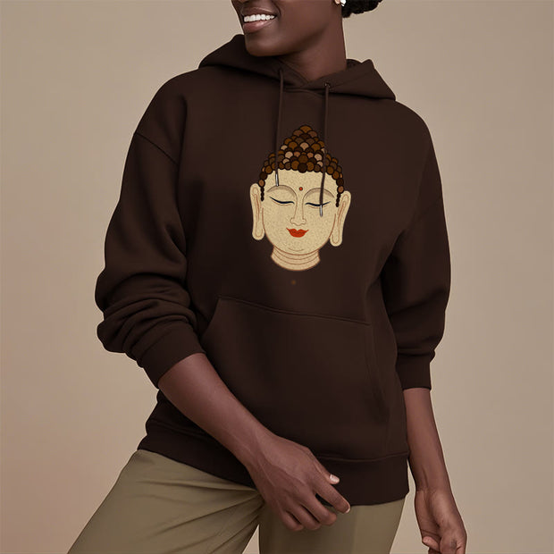 Buddha Stones Meditation Buddha Fleece Lined Polyester Hoodie