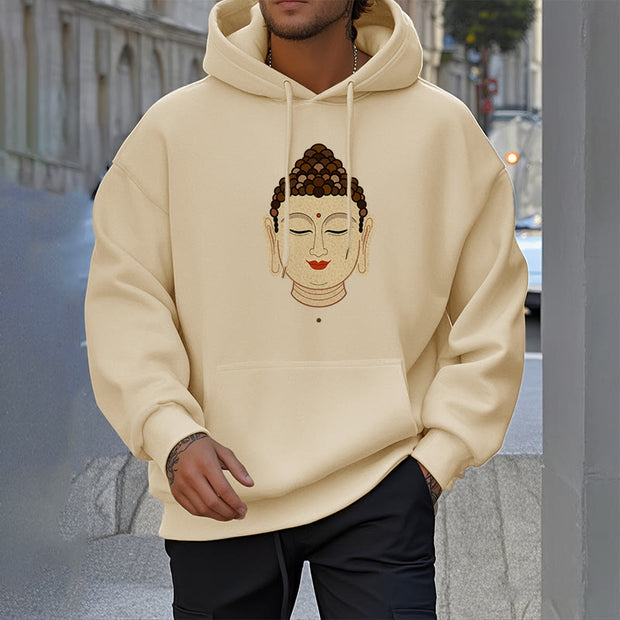 Buddha Stones Meditation Buddha Fleece Lined Polyester Hoodie