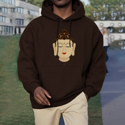 Buddha Stones Meditation Buddha Fleece Lined Polyester Hoodie