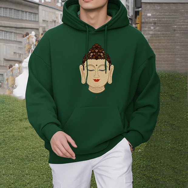 Buddha Stones Meditation Buddha Fleece Lined Polyester Hoodie