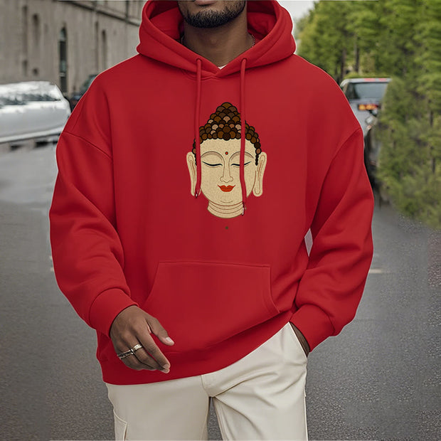 Buddha Stones Meditation Buddha Fleece Lined Polyester Hoodie