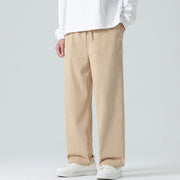 Buddha Stones Casual Solid Color Cotton Men's Wide Leg Pants With Pockets Men's Wide Leg Pants BS PeachPuff US/UK/AU46，EU56 (5XL)