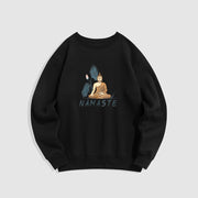 Buddha Stones NAMASTE Cotton Round Neck Sweatshirt