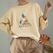 Buddha Stones NAMASTE Buddha Lotus Leaf Fleece Lined Sweatshirt